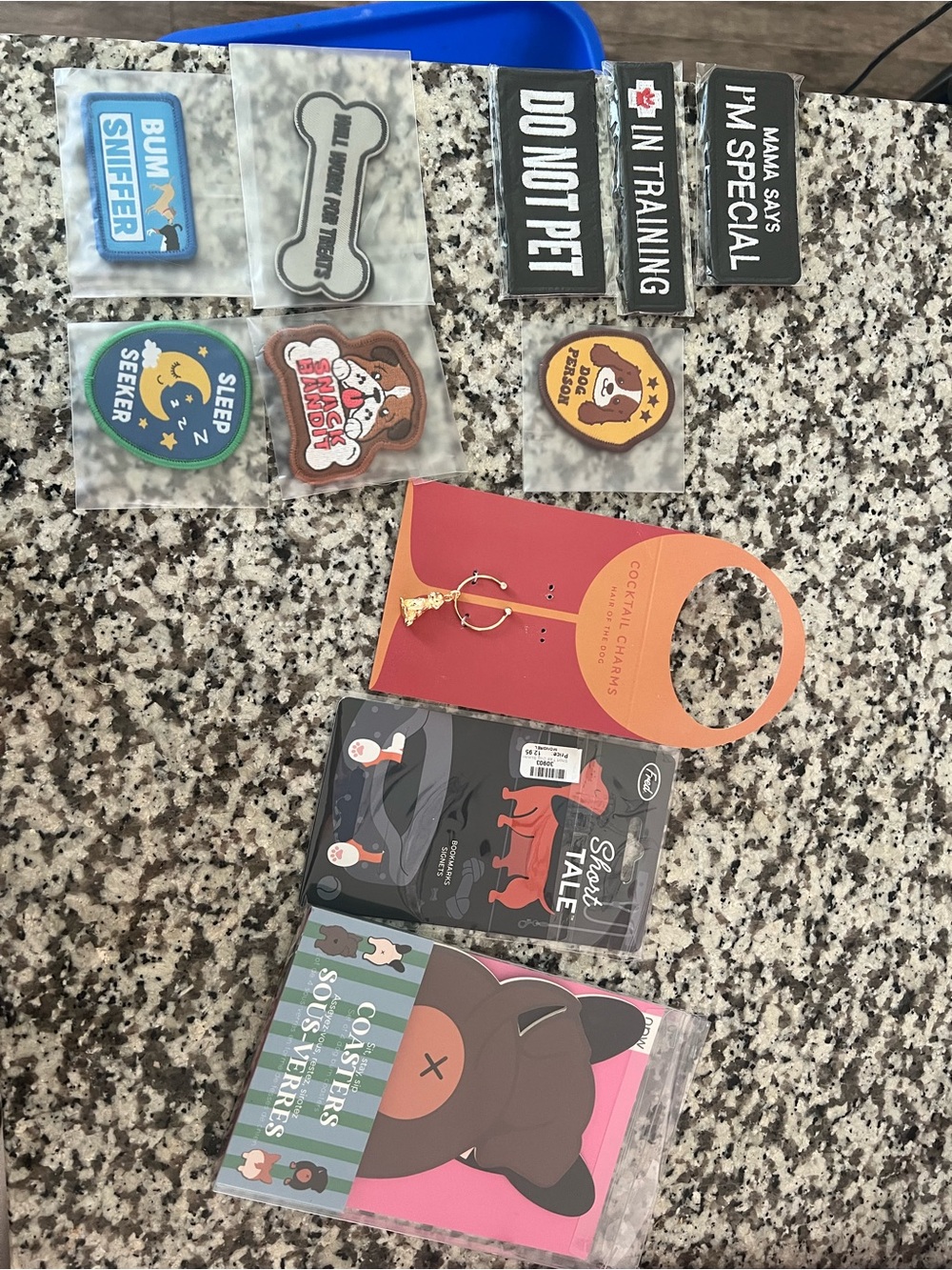 Assorted Dog & Novelty Patches and Cocktail Charm Set - Multicolor